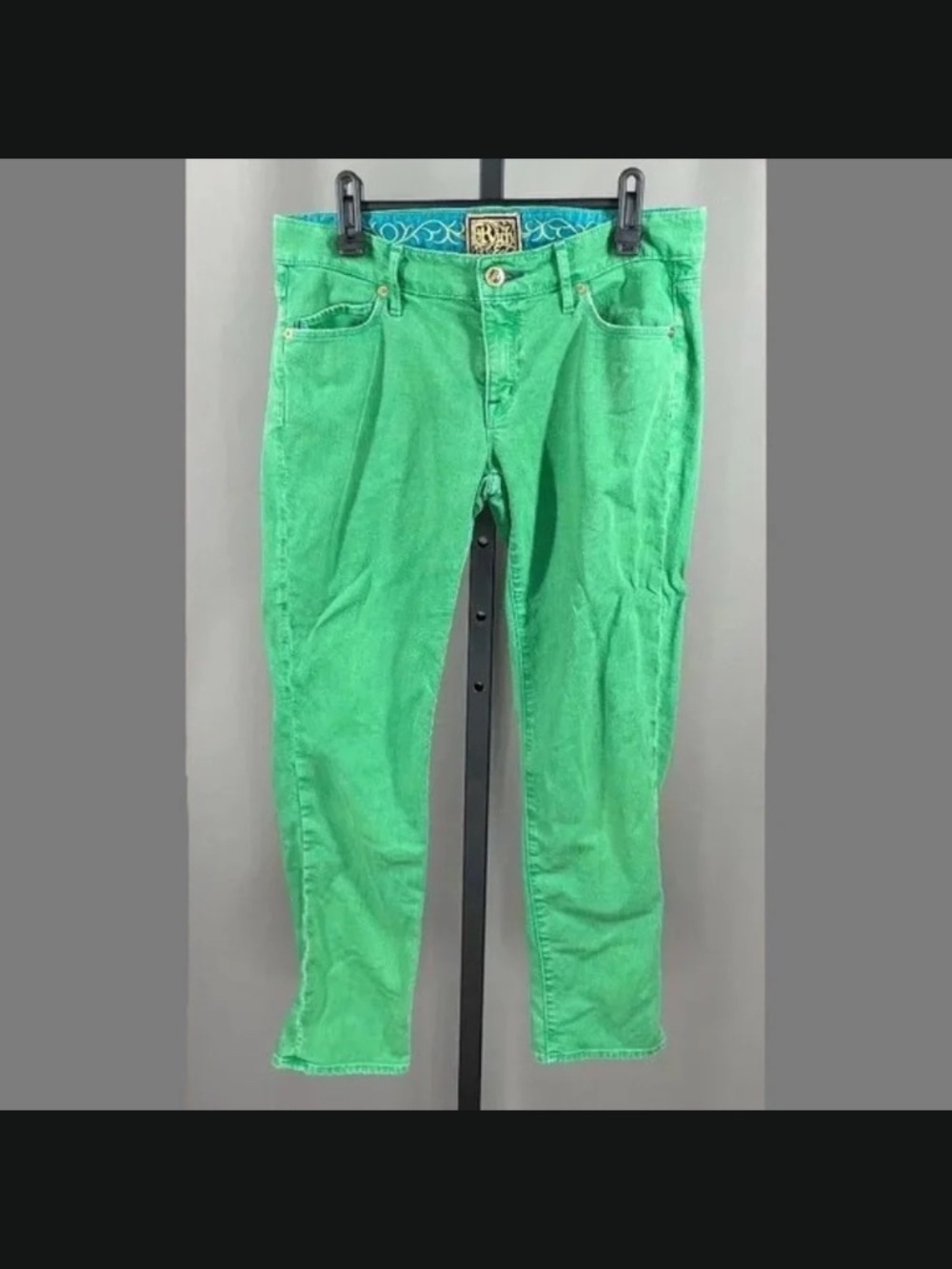 Rich & Skinny Jeans Womens 27 green denim skinny preppy casual colorful designer